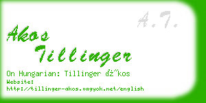 akos tillinger business card